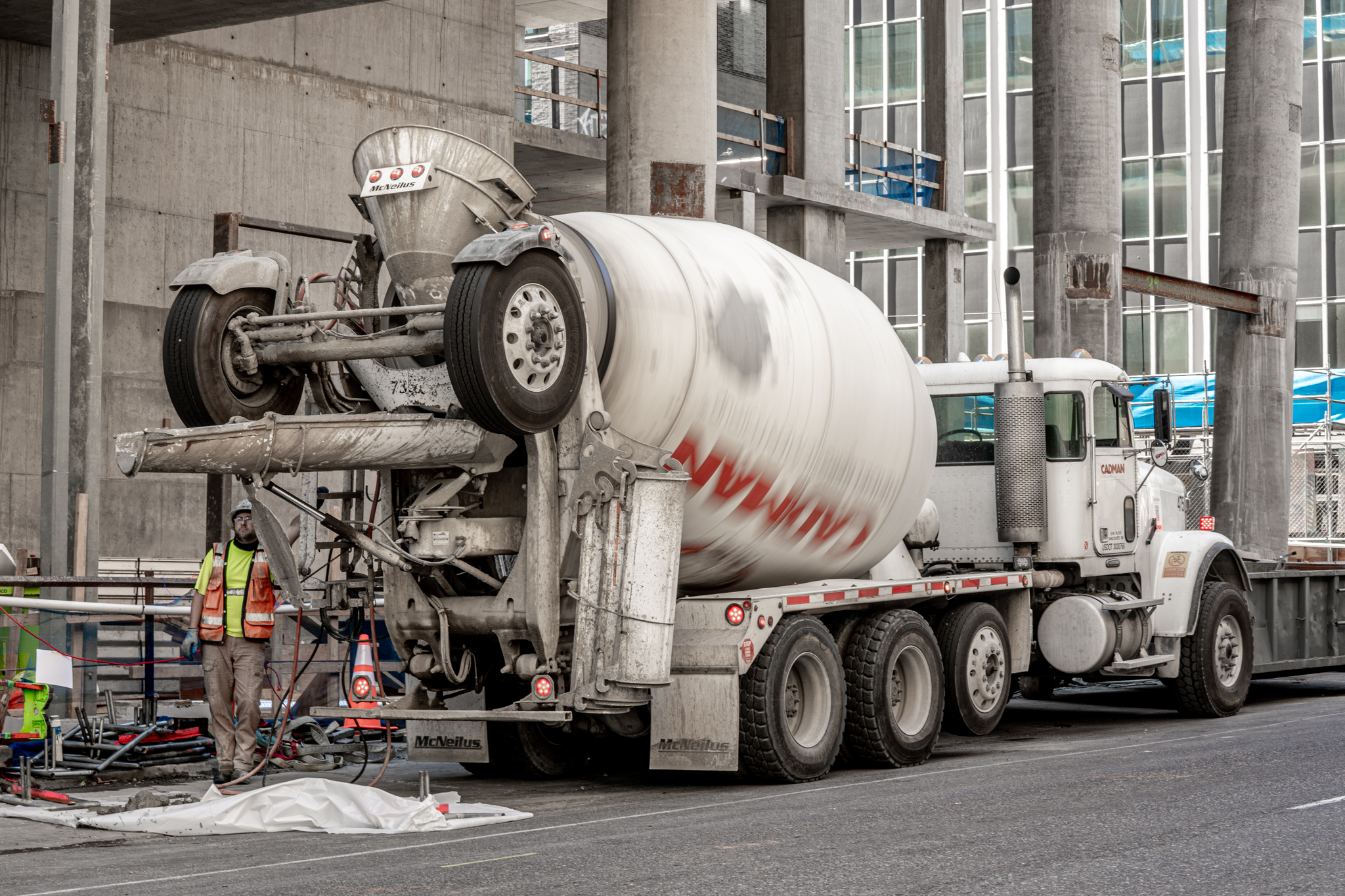 truck delivering concrete